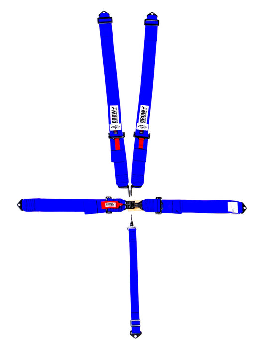 CROW SAFETY GEAR 11003B 5-Pt Harness Small Latch Blu Bolt in Blk Hardware