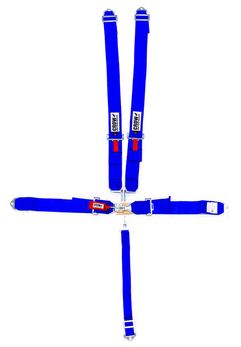 CROW SAFETY GEAR 11003 5-Pt Harness Small Latch Blu Bolt In Pull Down
