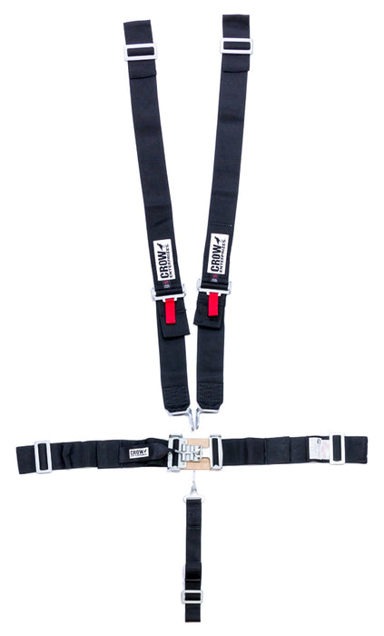 CROW SAFETY GEAR 11074 5-Pt Harness Big Latch Blk Wrap Around Pull Dow