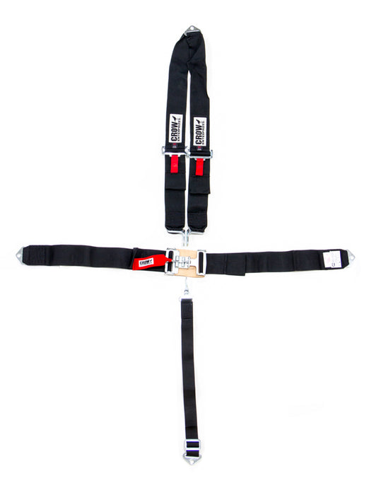CROW SAFETY GEAR 11084A 5-Pt Harness Big Latch Blk Bolt In V Type
