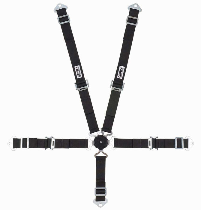 CROW SAFETY GEAR 11174A 5-Pt Harness 2in Cam Lock Blk Pull Up