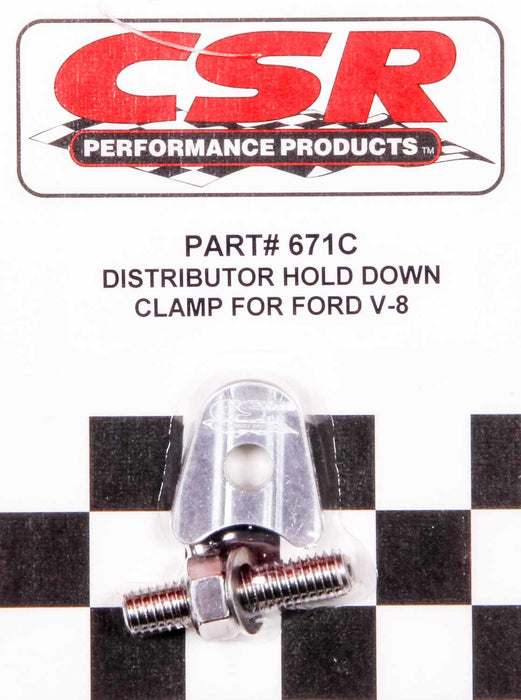 CSR PERFORMANCE 671C Ford V8 Distributor Hold Down Clamp - Clear