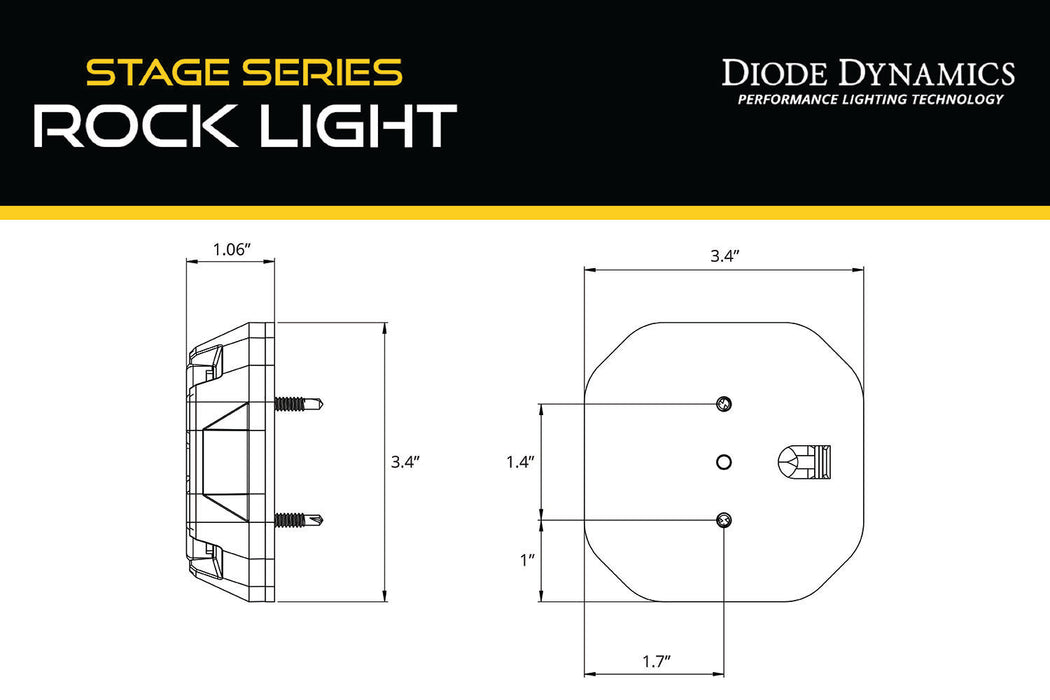 Diode Dynamics DD7462 Stage Series Rock Light Surface Mount Adapter Kit (one) Diode Dynamics - Truck Part Superstore