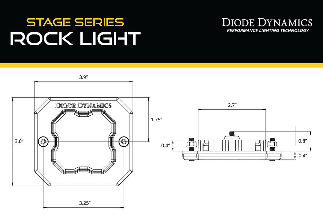Diode Dynamics DD7463 Stage Series Rock Light Flush Mount Adapter Kit (one) Diode Dynamics - Truck Part Superstore