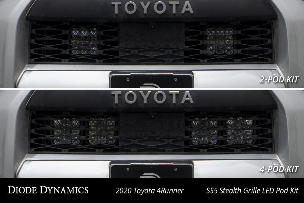 Diode Dynamics DD7549 SS5 Stealth Grille LED 4-Pod Kit for 2014-2023 Toyota 4Runner, Pro Yellow Driving Diode Dynamics - Truck Part Superstore