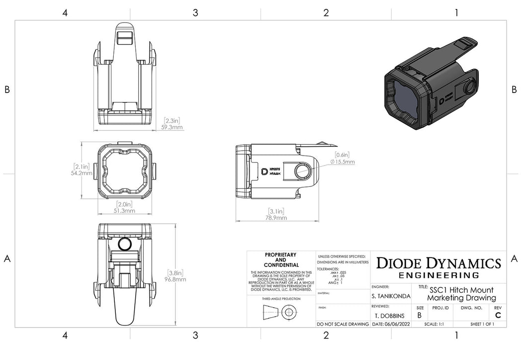 Diode Dynamics DD7648 Hitch Mount LED Pod Reverse Kit for Ford F-150 2015-2020, C1R Diode Dynamics - Truck Part Superstore
