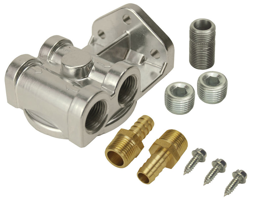 DERALE 15709 Single Mount Oil Filter Mount Side Ports