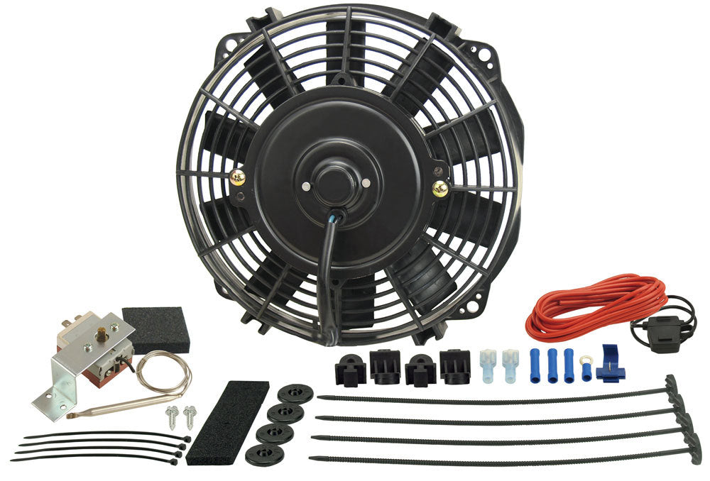 DERALE 16309 9in Fan Straight Blade Fan &Thermostat 475 CFM