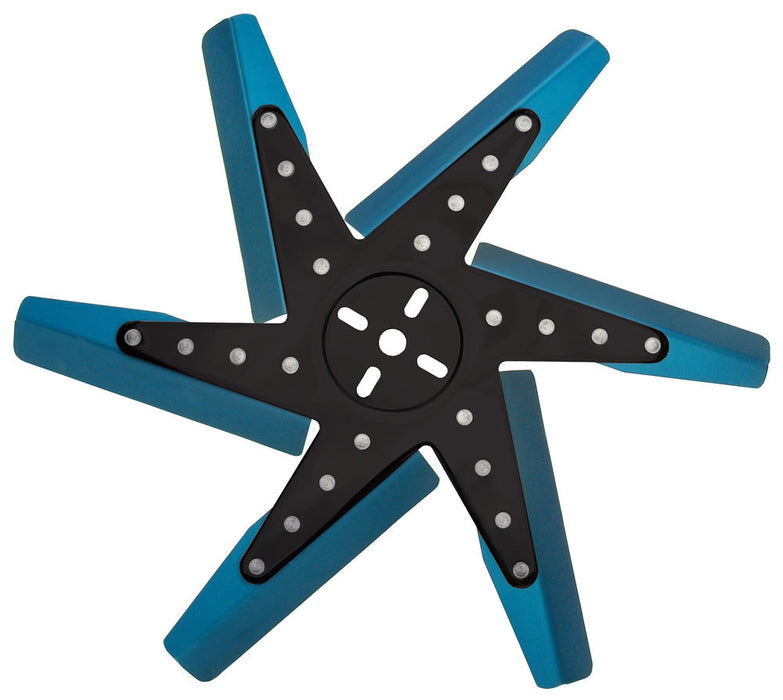 DERALE 19917 17in Aluminum Flex Fan Blue Blade/Black Hub