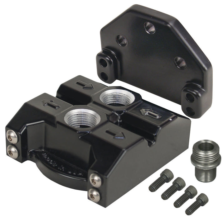 DERALE 35708 Single Mount Oil Filter Mount Ports Up