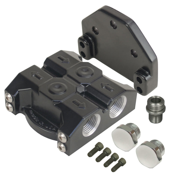 DERALE 35709 Single Mount Oil Filter Mount Side Ports