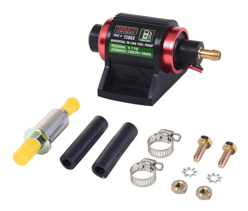 DERALE 72003 In-Line Fuel Pump 130LPH Diesel