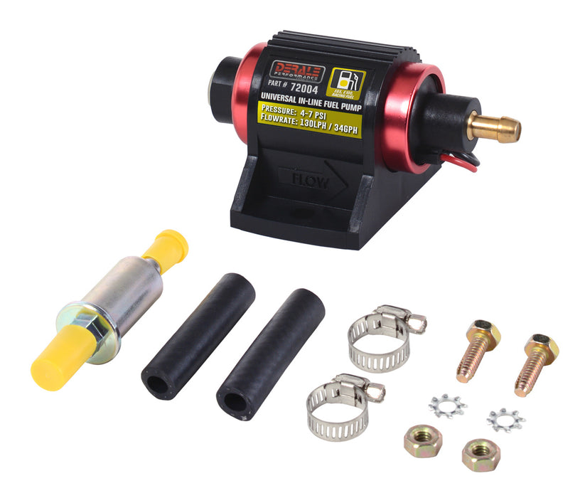 DERALE 72004 In-Line Fuel Pump 130LPH E85 / Racing Fuel