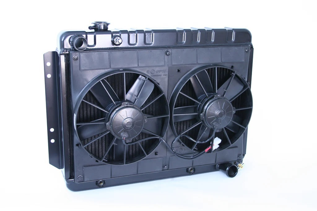 DEWITTS RADIATOR 32-4239016A Radiator w/Fans Impala 65-70 Auto Trans Black
