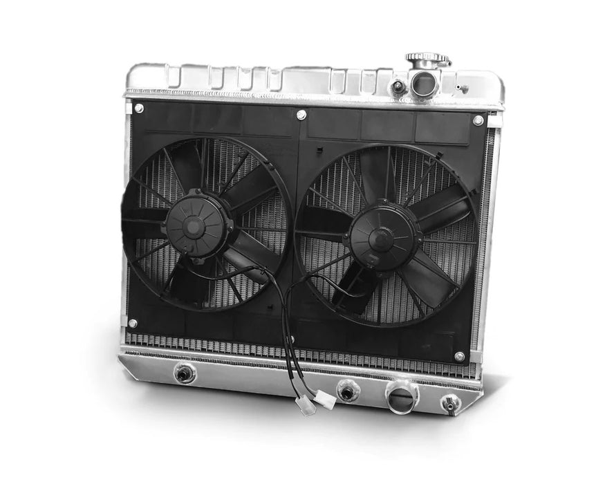 DEWITTS RADIATOR 32-6139010A Radiator w/Fans Nova 62-67 LS Auto Trans Raw