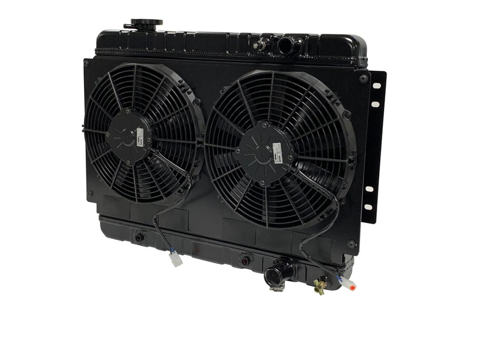 DEWITTS RADIATOR 32-6239003A Radiator w/Fans Chevelle 68-72 LS Auto Trans Blk