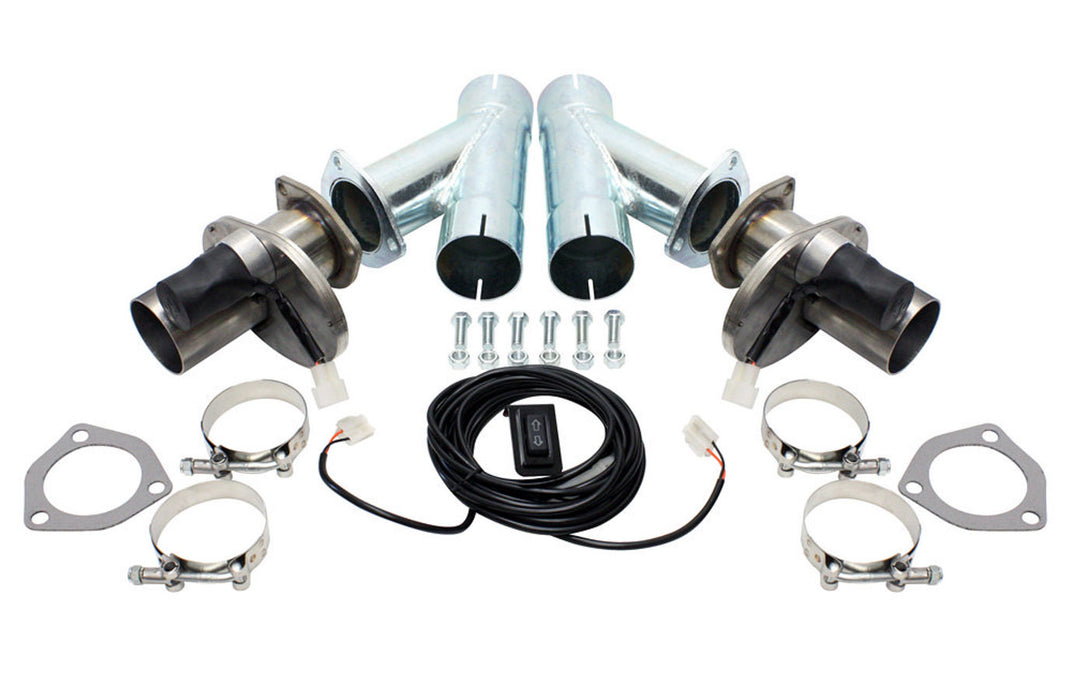 DOUGS HEADERS DEC250AK 2.5in Exhaust Cutout Kit Electric (pair)