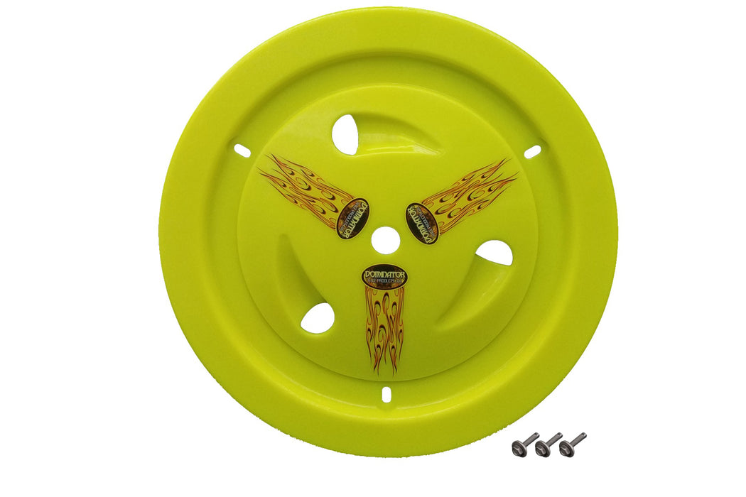 DOMINATOR RACE PRODUCTS 1007-B-FYE Wheel Cover Bolt-On Fluo Yellow Real Style