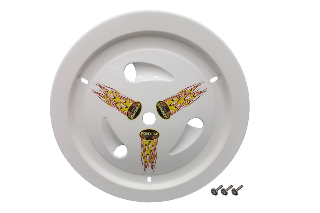 DOMINATOR RACE PRODUCTS 1007-B-WH Wheel Cover Bolt-On White Real Style