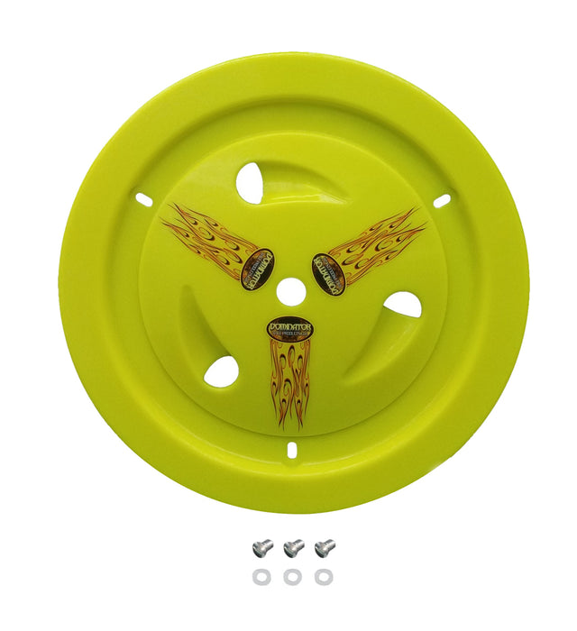 DOMINATOR RACE PRODUCTS 1007-D-FLO-YE Wheel Cover Dzus-On Fluo Yellow Real Style