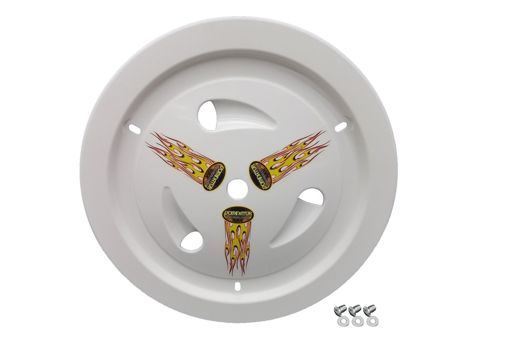 DOMINATOR RACE PRODUCTS 1007-D-WH Wheel Cover Dzus-On White Real Style