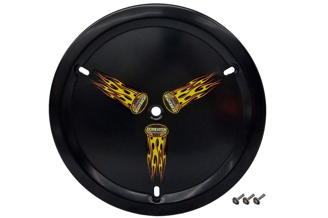 DOMINATOR RACE PRODUCTS 1030-B-BK Wheel Cover Aluminum Bolt-On 15in Black