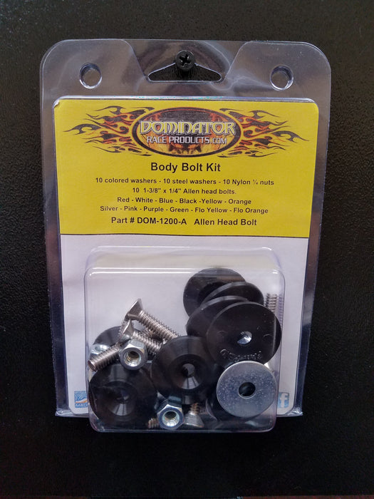 DOMINATOR RACE PRODUCTS 1200-A-BK Body Bolt Kit Black Allen Head
