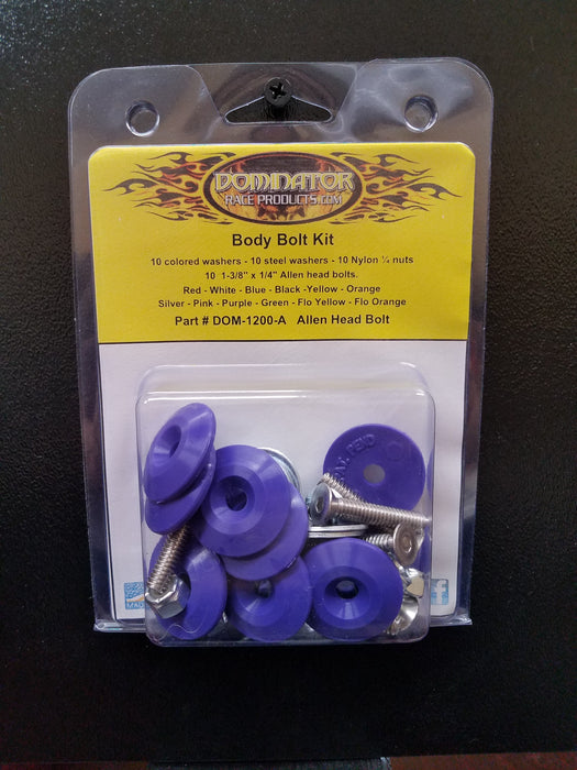 DOMINATOR RACE PRODUCTS 1200-A-PU Body Bolt Kit Purple Allen Head
