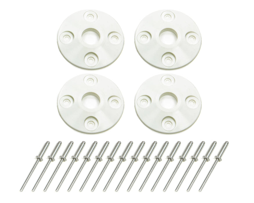 DOMINATOR RACE PRODUCTS 1202-WH Scuff Plate Plastic 4pk White