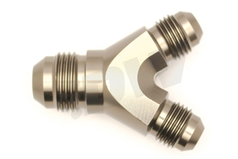 DEATSCHWERKS 6-02-0702 Y-Block Fitting Dual 6an Male to 8an Male