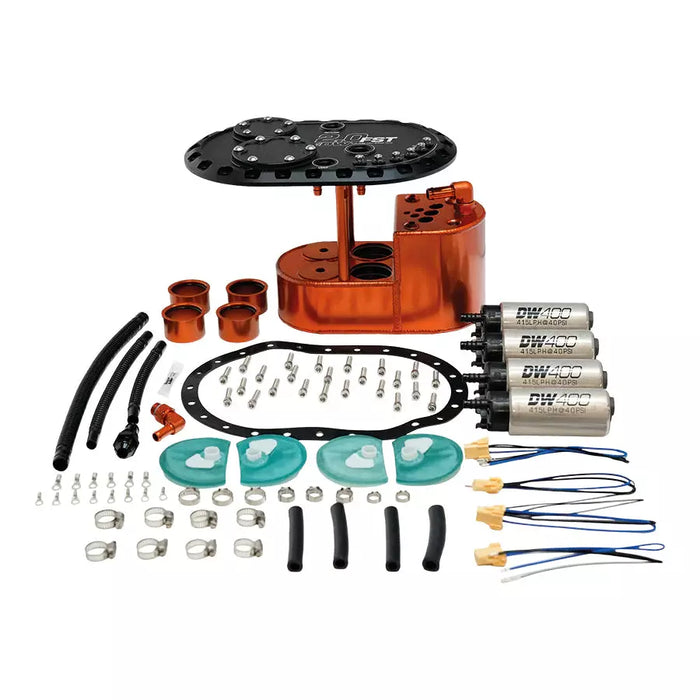 DEATSCHWERKS 6-401-20FST 2.0L Staged Fuel Cell Su rge Tank with 4 DW400 Fu
