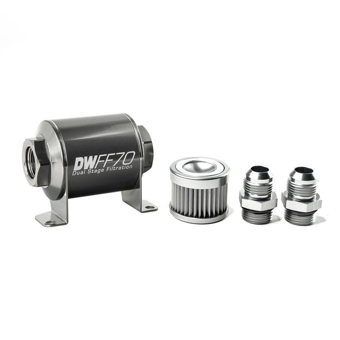 DEATSCHWERKS 8-03-070-010K-10 In-line Fuel Filter Kit 10an 10-Micron