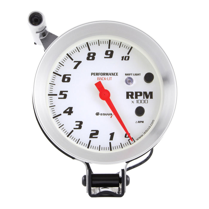 EQUUS E8080 5in Dia Tachometer 10k RPM Silver