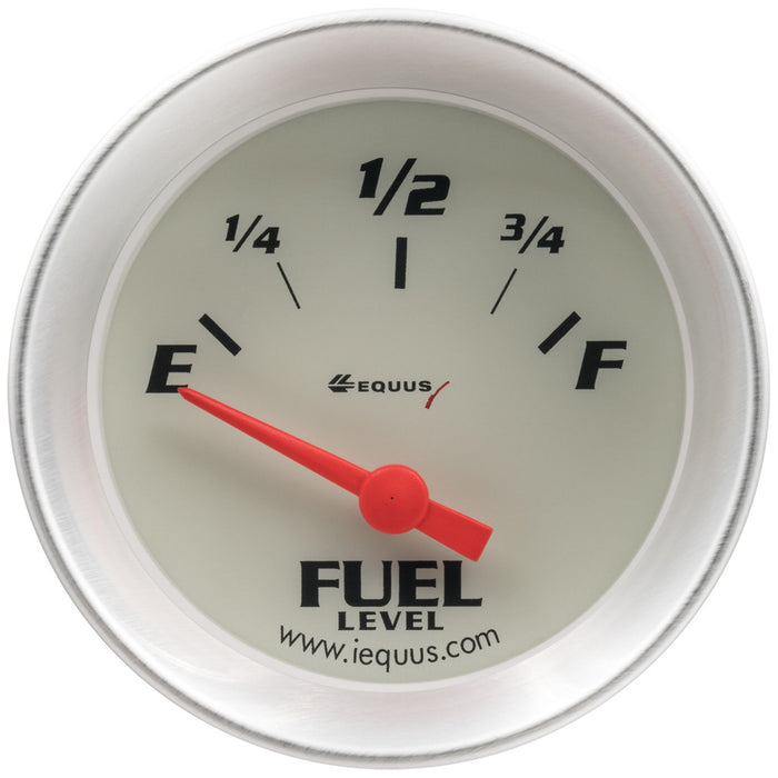 EQUUS E8362 2.0 Dia Fuel Level Gauge Silver