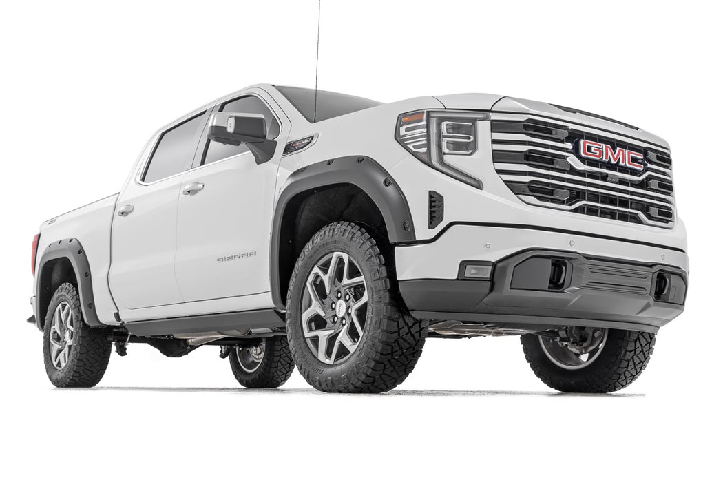 Rough Country F-C11950A Traditional Pocket Fender Flares Flat Black GMC Sierra 1500 2WD/4WD (19-23) Rough Country - Truck Part Superstore