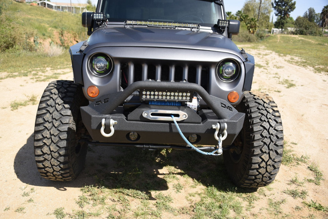 DV8 Offroad FBSHTB-15 Jeep JK/JL Front Bumper w/Fog Light Holes FS-15 07-18 Wrangler JK/JL Steel Stubby DV8 Offroad - Truck Part Superstore