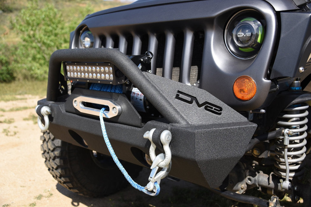 DV8 Offroad FBSHTB-15 Jeep JK/JL Front Bumper w/Fog Light Holes FS-15 07-18 Wrangler JK/JL Steel Stubby DV8 Offroad - Truck Part Superstore