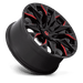 Fuel 1PC D82320908957 D823 20X9 6X135 G-BLK MILL C-RED 20MM - Truck Part Superstore