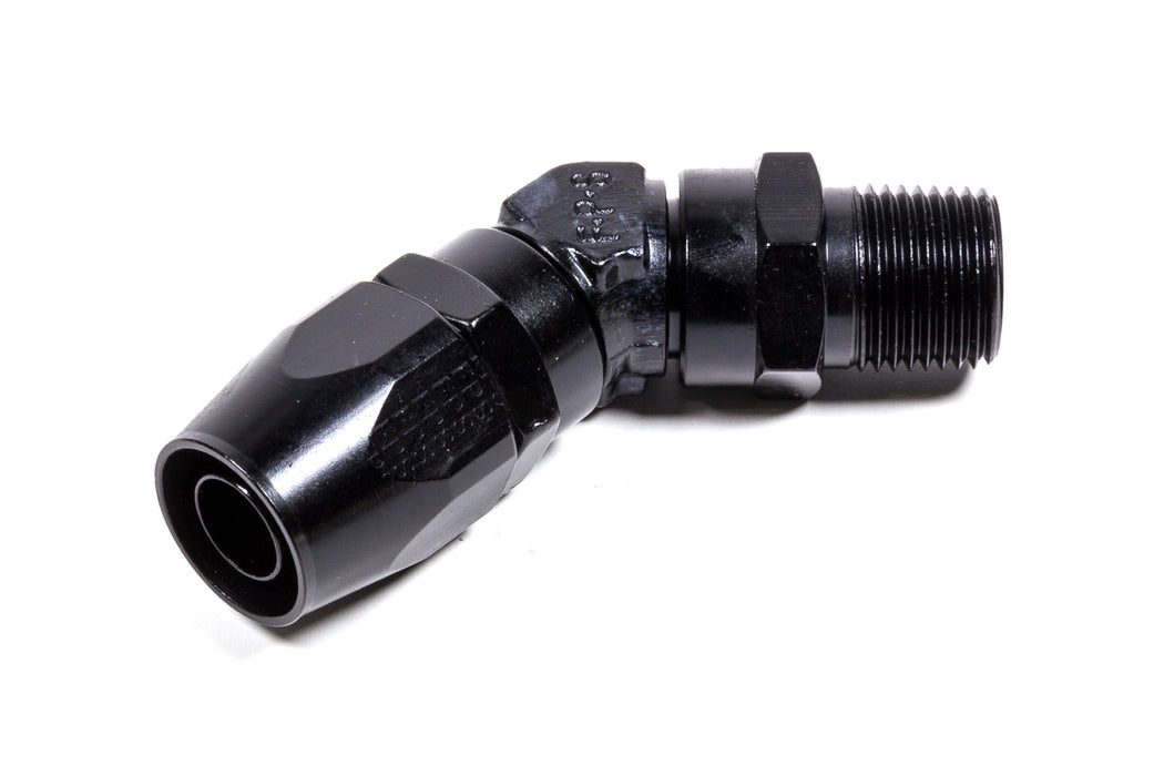 FRAGOLA 194510-BL #10 45 Deg  x 1/2 MPT Hose End Black