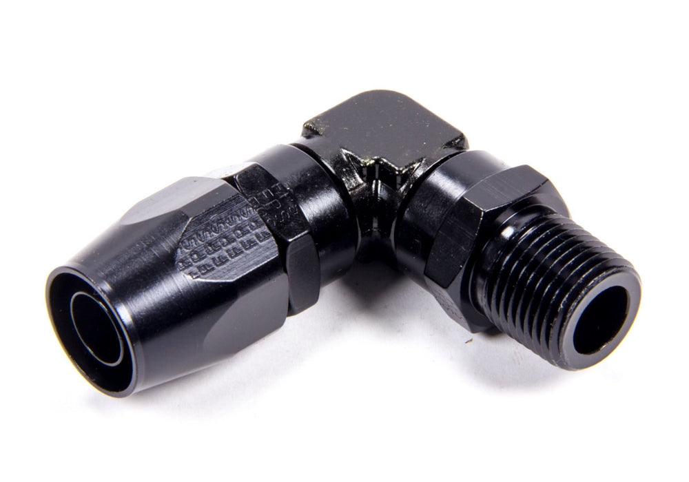 FRAGOLA 199011-BL #10 90 Degr Hose End to 3/8 MPT - Black