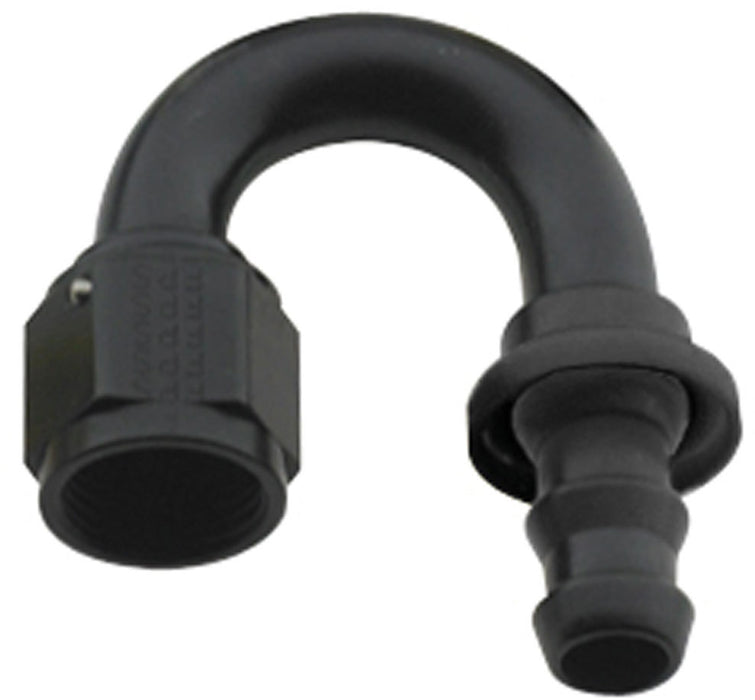 FRAGOLA 218016-BL Hose Fitting #16 180 Deg Push Lock Black