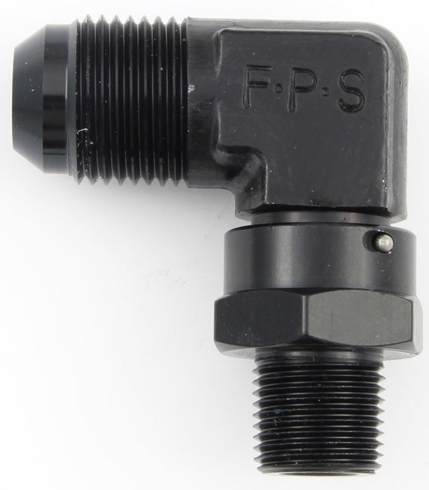 FRAGOLA 499113-BL #12 x 1/2 MPT 90 Deg Swivel Adapter Black
