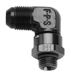 FRAGOLA 499212-BL #12 x 1-1/16-12  90-Deg Swivel Adapter Black