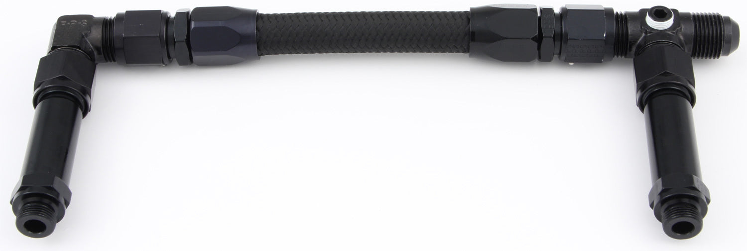 FRAGOLA 930006-BL #6 Fuel Line Kit 9/16-24 Dual Inlet Demon Black