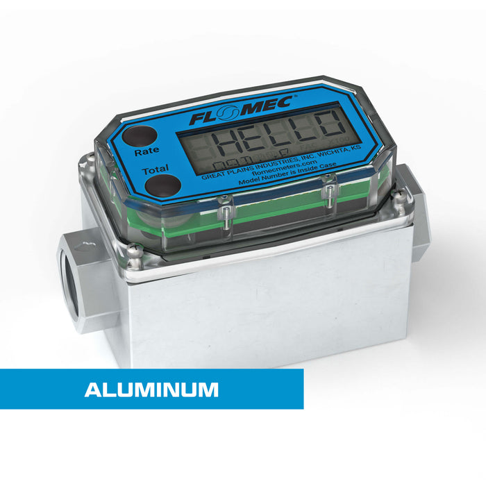 Turbine Flow Meter, Battery Powered Display, Aluminum Body for Solvents and Fuel - Truck Part Superstore