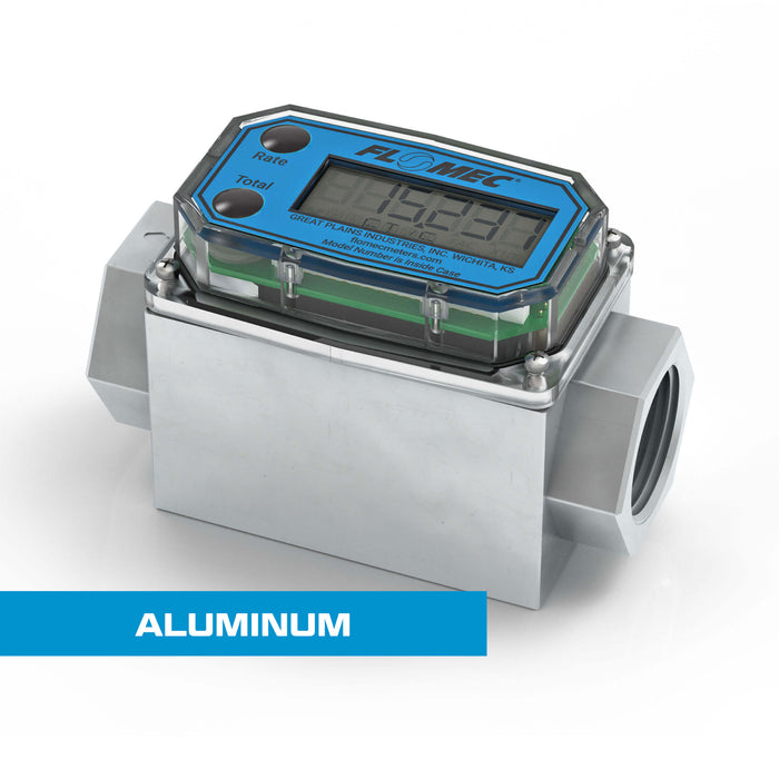 Turbine Flow Meter, Battery Powered Display, Aluminum Body for Solvents and Fuel - Truck Part Superstore
