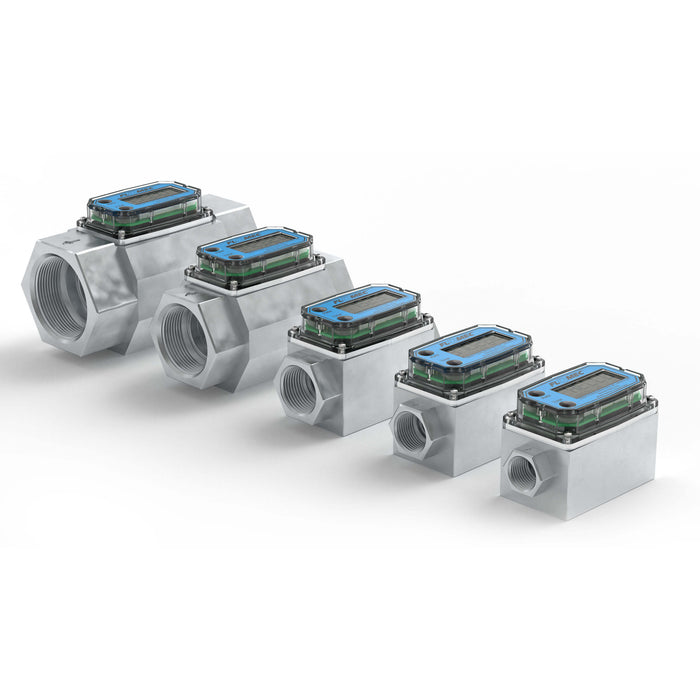 Turbine Flow Meter, Battery Powered Display, Aluminum Body for Solvents and Fuel - Truck Part Superstore