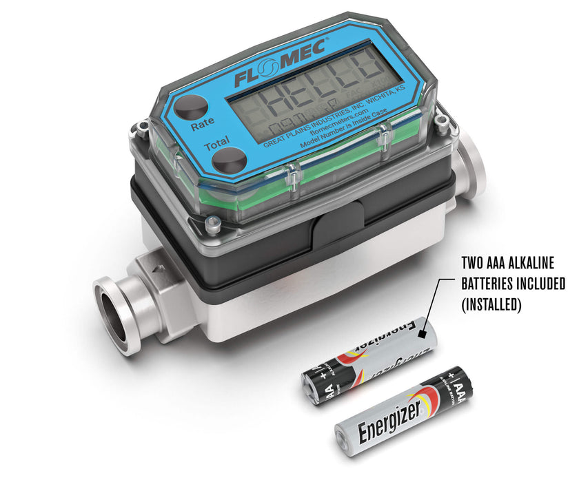 Turbine, High-Temp Brew Meter, Battery-Powered Display, Tri-Clamp Fittings - Truck Part Superstore