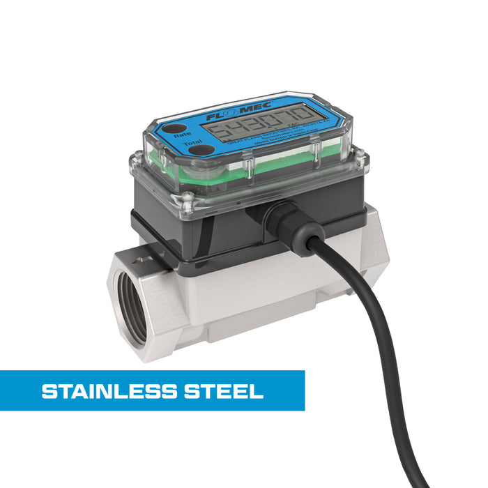 Turbine Flow Meter, Pulse Out, 4-20mA, Stainless Steel Body for Petro Chem, Water, and Solvents - Truck Part Superstore