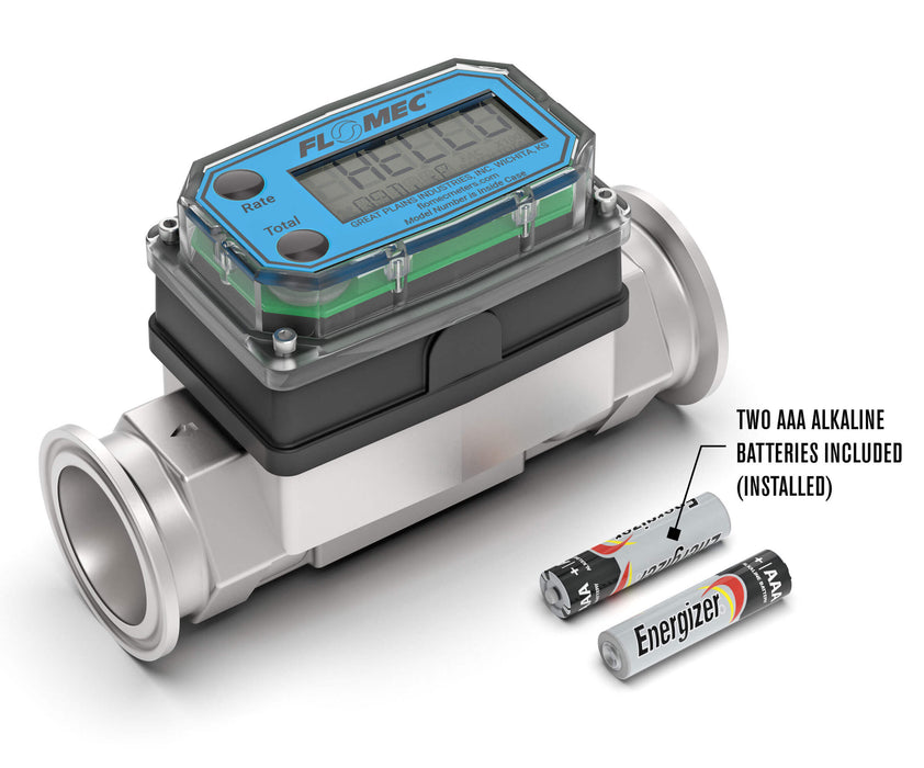 Turbine, High-Temp Brew Meter, Battery-Powered Display, Tri-Clamp Fittings - Truck Part Superstore